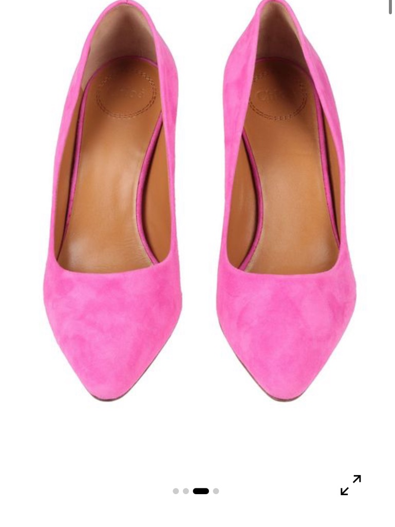 Chloe Hot Pink Suede Pointed-Toe Pumps